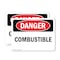 Signmission Combustible Danger Sign, Plastic, 10in W x 7in L, 2PK OS-2PACK-DS-P-710-L-2343 - alternate 1